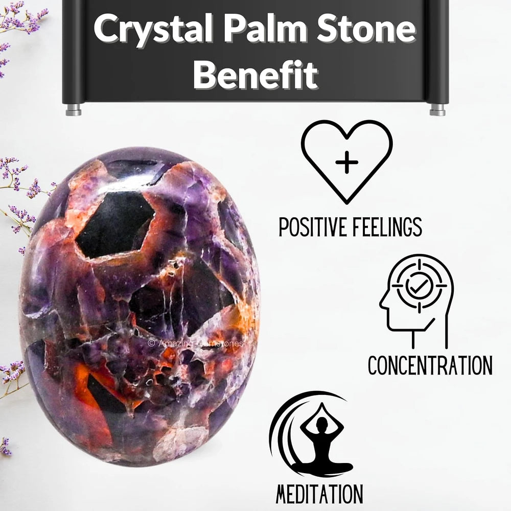 Large 45-50mm Dreamy Amethyst Crystal Palm Stone