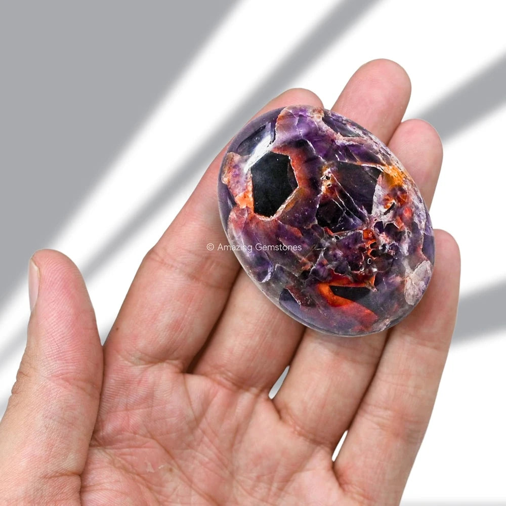 Large 45-50mm Dreamy Amethyst Crystal Palm Stone