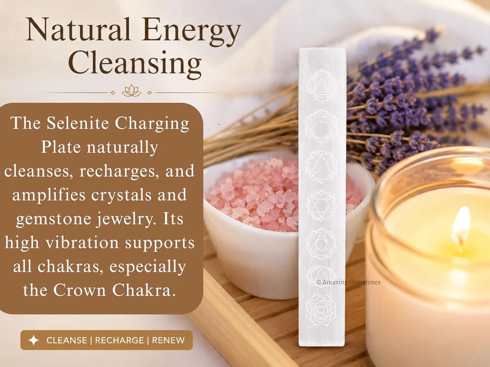 Selenite Crystal Charging Plate, 7.5 Inch