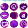 Purple Agate Crystal Coaster Set of 4, With Gift Box