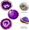 Purple Agate Crystal Coaster Set of 4, With Gift Box
