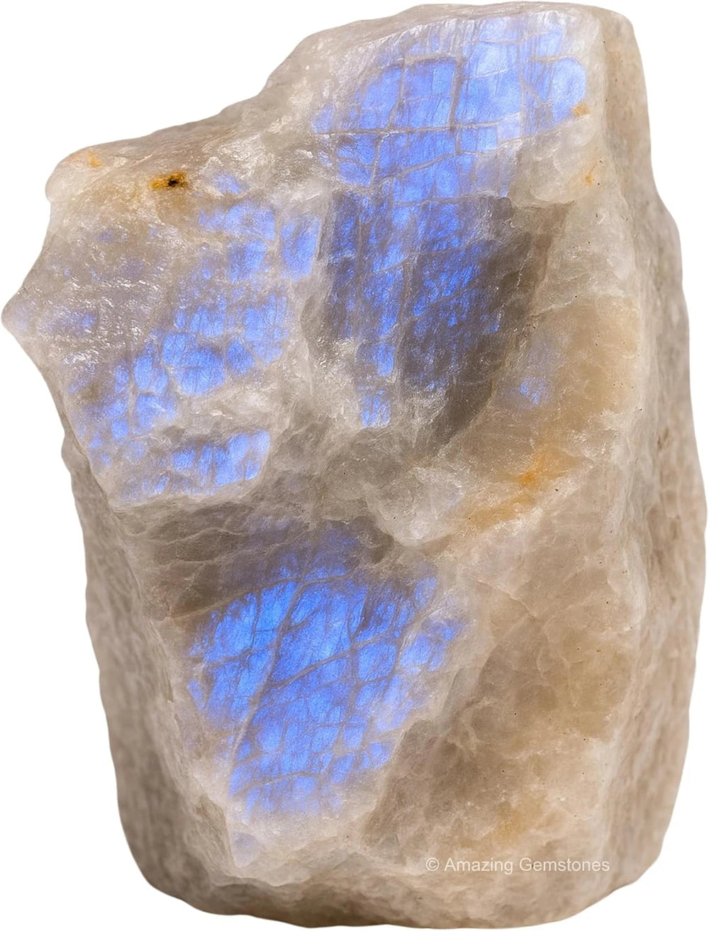 Raw Sun Moonstone Crystal Stones, 2 Piece