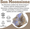 Raw Sun Moonstone Crystal Stones, 2 Piece