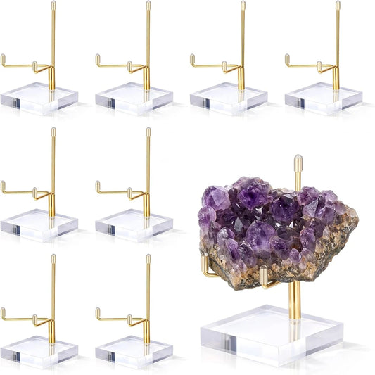 12 Piece Gold Crystal Display Stand, 2x2x3.5"