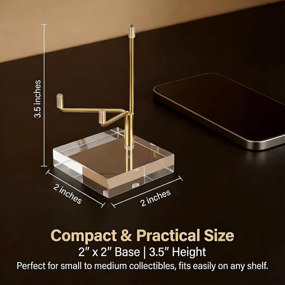 12 Piece Gold Crystal Display Stand, 2x2x3.5"