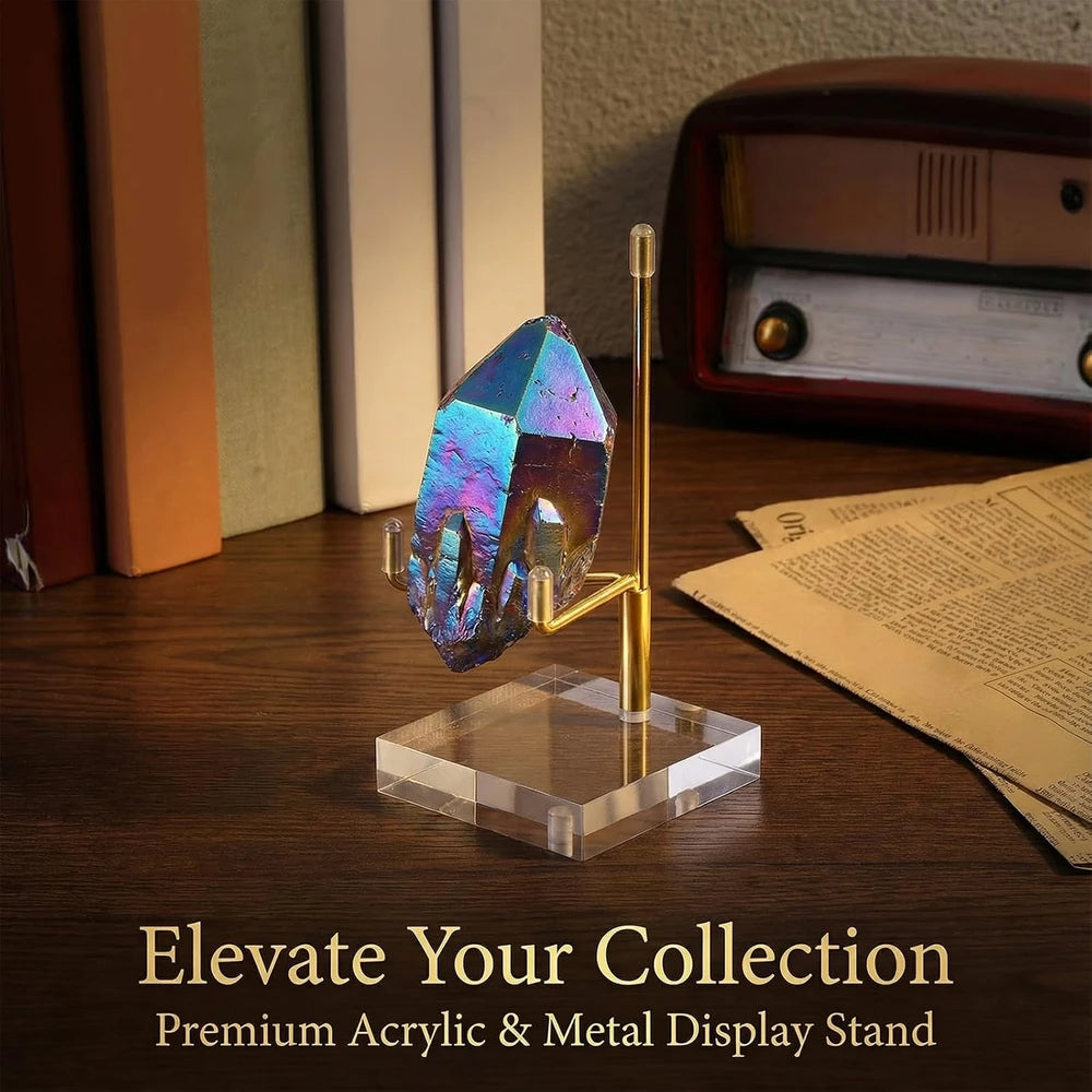 12 Piece Gold Crystal Display Stand, 2x2x3.5"