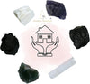 House Protection Crystal Set - Amethyst, Scolecite, Black Tourmaline, Selenite, and Moss Agate