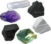 House Protection Crystal Set - Amethyst, Scolecite, Black Tourmaline, Selenite, and Moss Agate