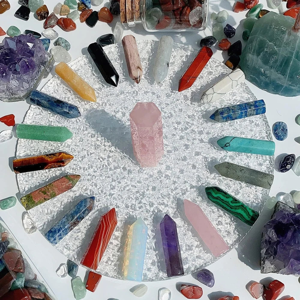 20 Piece Healing Crystal Wands Set