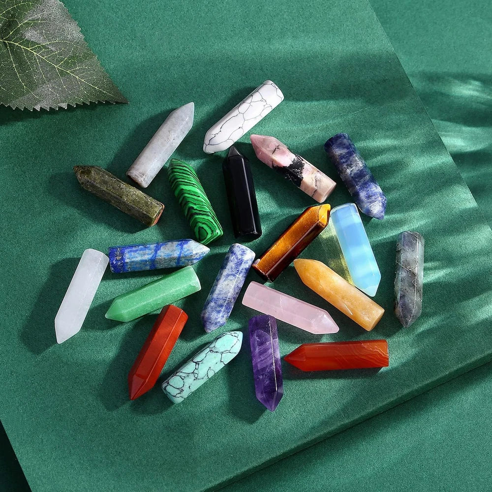 20 Piece Healing Crystal Wands Set